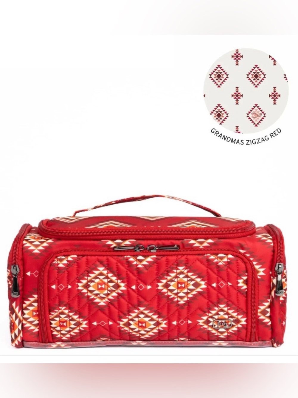 Lug Guild Collection Classic Trolley Cosmetic Case Crystal Honeycomb Red